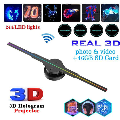 42cm 3D Holographic Fan Wifi Remote Custom DIY Video LOGO