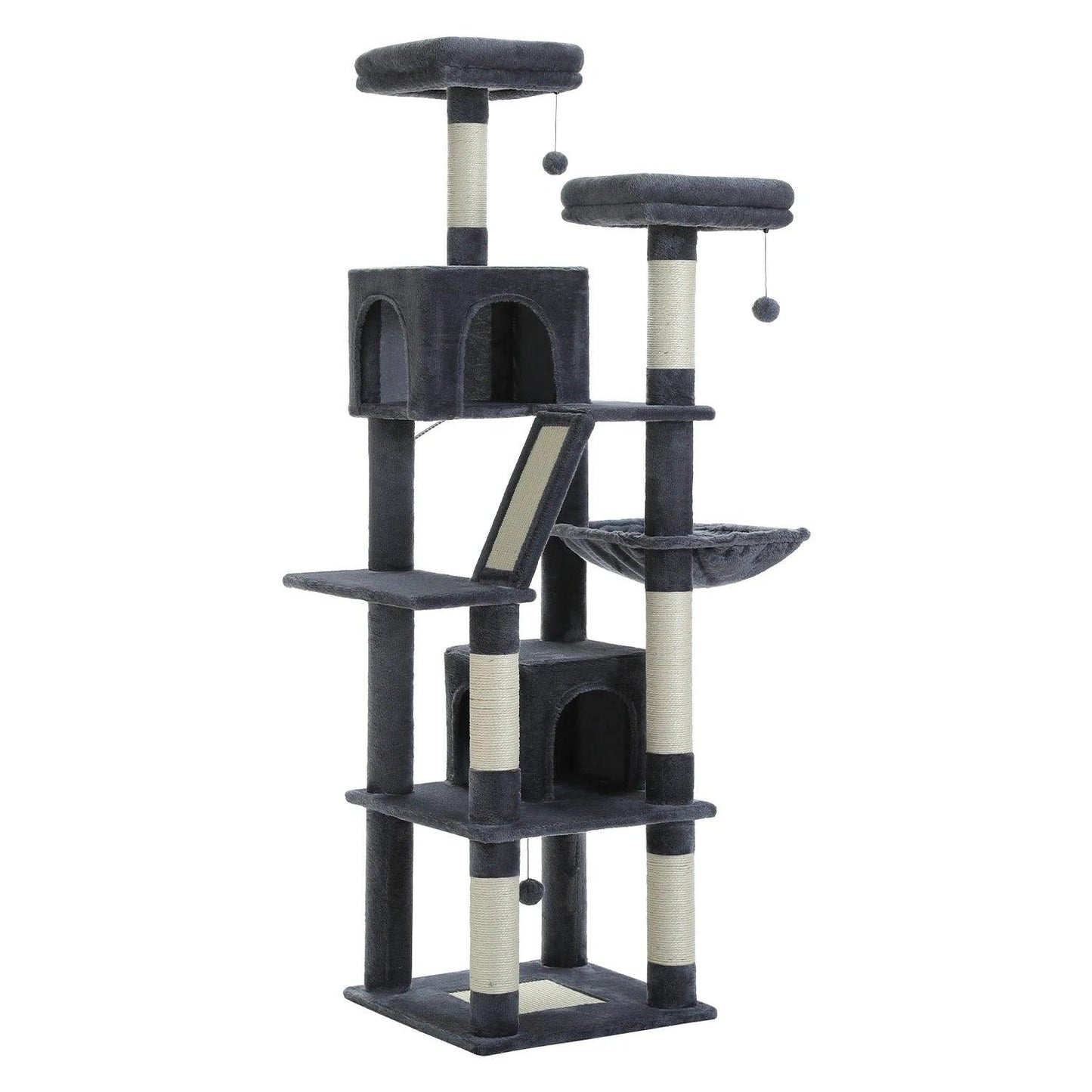 Large Cat Tree Tall Cat Tower for Indoor Cats Multi-Level Plush Cat Condo with Scratching Posts Scratching Boards Perches Caves - WildlifeStyle