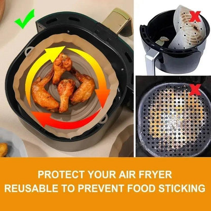 Reusable Air Fryer Silicone Pot Baking Tray Kitchen Tool