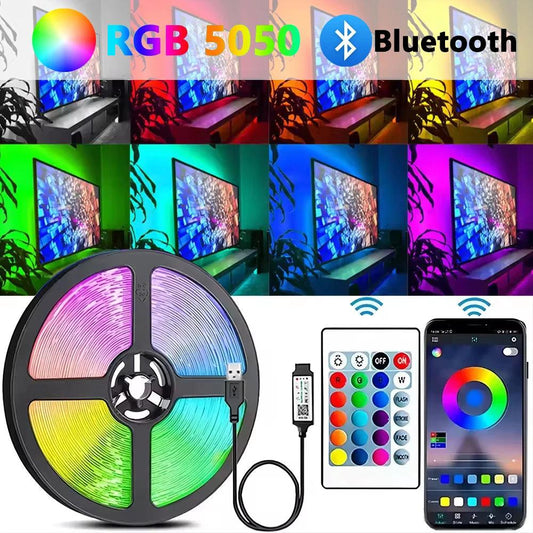 Led Strip Lights Bluetooth Control RGB LED Lights for TV USB 5V Led Tape for TV Backlight Room Party Decoration Party Wedding - WildlifeStyle