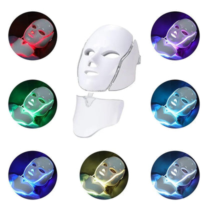 7 Colors LED Facial Mask with Neck Light Skin Rejuvenation