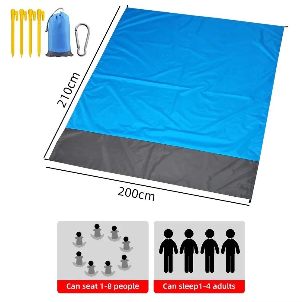2x2.1m Waterproof Pocket Beach Blanket Portable Outdoor Mat