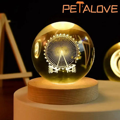 Crystal Ball LED Night Light Colorful Saturn Solar System 3D Moon Table Lamp USB Bedroom Atmosphere Lamp for Birthday Kid Gift - WildlifeStyle