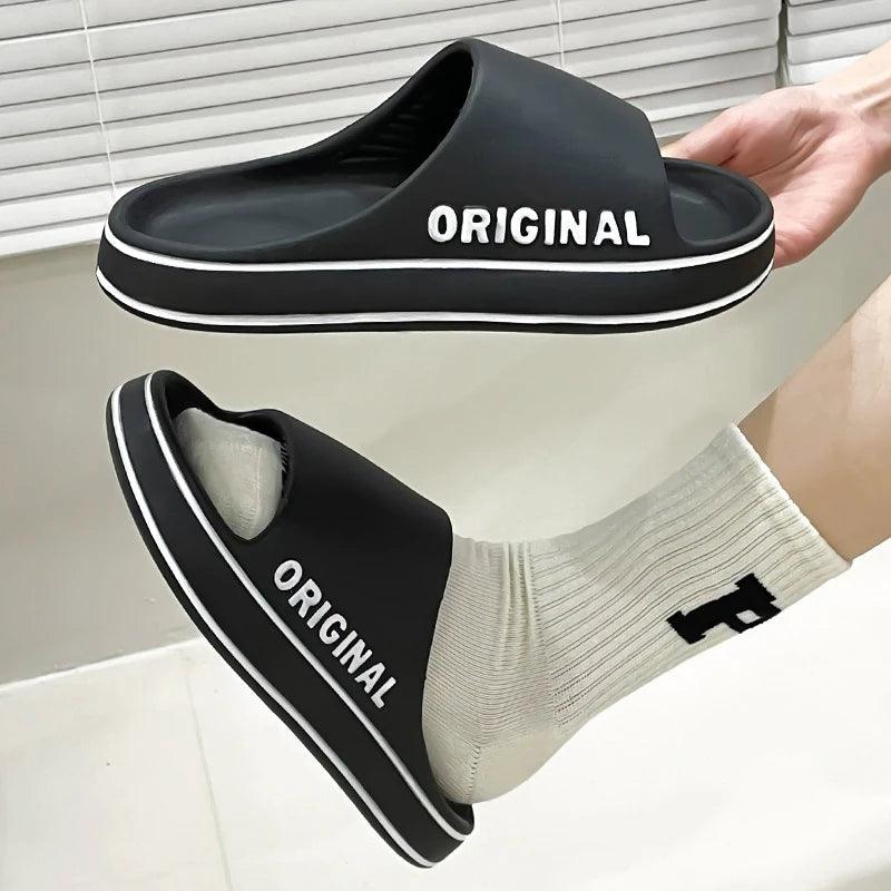 Feslishoet Women Letter Slippers Beach Slides Anti Slip Shoes