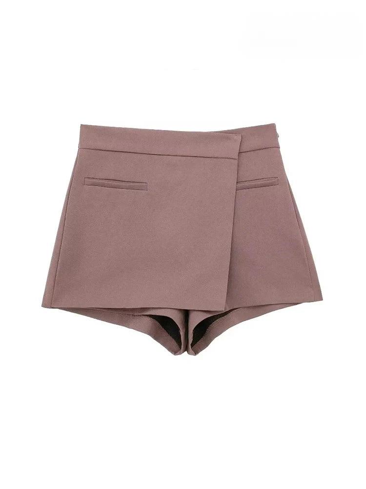 ASDS Women's Asymmetric Wrap Shorts Skirts High Waist Skort Fashion