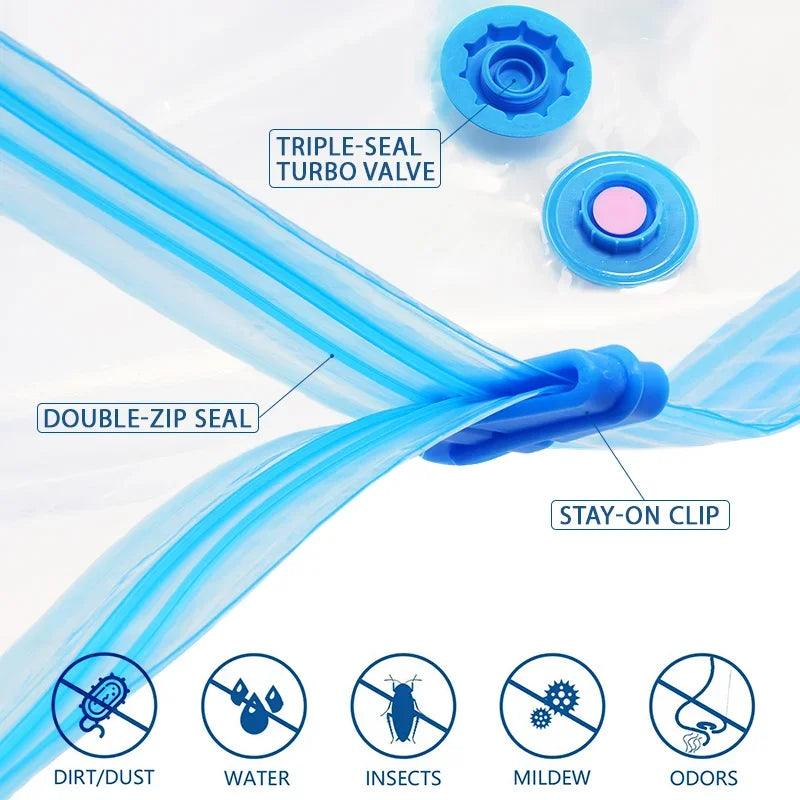 Vacuum Storage Bags,for Bedding,Pillows,Towel,Clothes Space Saver Travel Storage Bag,With Hand-electric-Pump,Vacuum Bag Package - WildlifeStyle