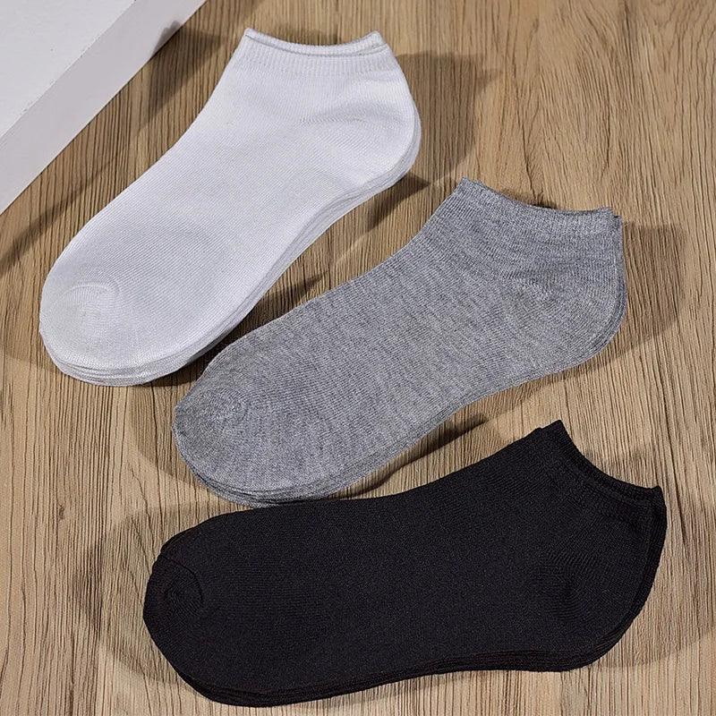 8 Pairs Women / Men Boat Socks Invisible Low Cut Silicone Non-slip Summer No-show Ankle Socks Solid Color Casual Breathable
