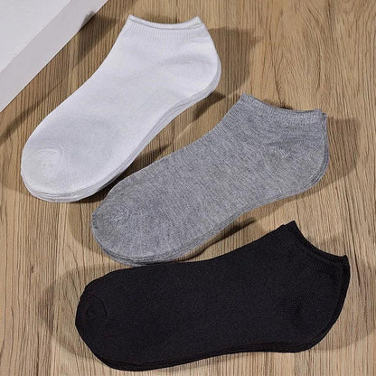 8 Pairs Women / Men Boat Socks Invisible Low Cut Silicone Non-slip Summer No-show Ankle Socks Solid Color Casual Breathable