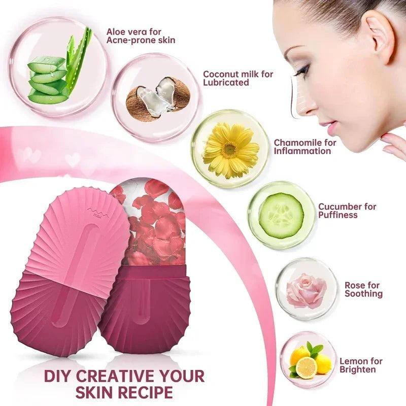 Ice Face Roller Ice Cube Beauty Massage Silicone Mold