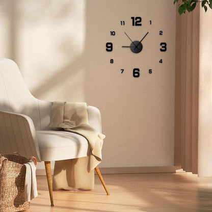 Creative Frameless DIY Wall Clock Decal Home Silent Clock