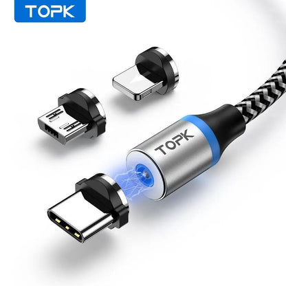 Magnetic Charging Cable 3 IN 1 TOPK 360 Rotation Charger
