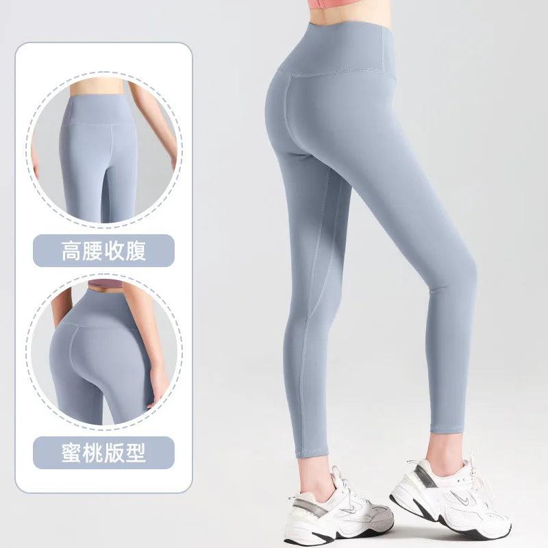 Ribbed Yoga Pants High Waisted Gym Eggings Tummy Control