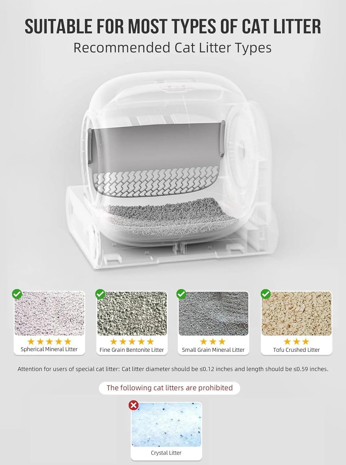 Tonepie 65L Automatic Smart Cat Litter Box Self Cleaning