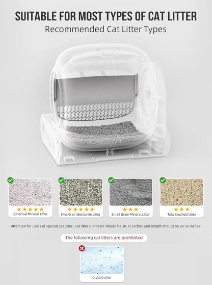 Tonepie 65L Automatic Smart Cat Litter Box Self Cleaning