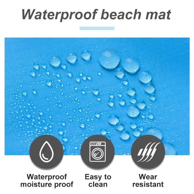 2x2.1m Waterproof Pocket Beach Blanket Portable Outdoor Mat