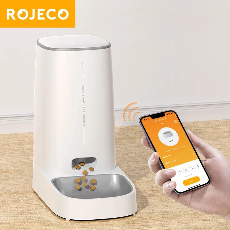 ROJECO Automatic Cat Feeder Pet Smart WiFi Cat Food Kibble Dispenser Remote Control Auto Feeder For Cat Dog Dry Food Accessories - WildlifeStyle