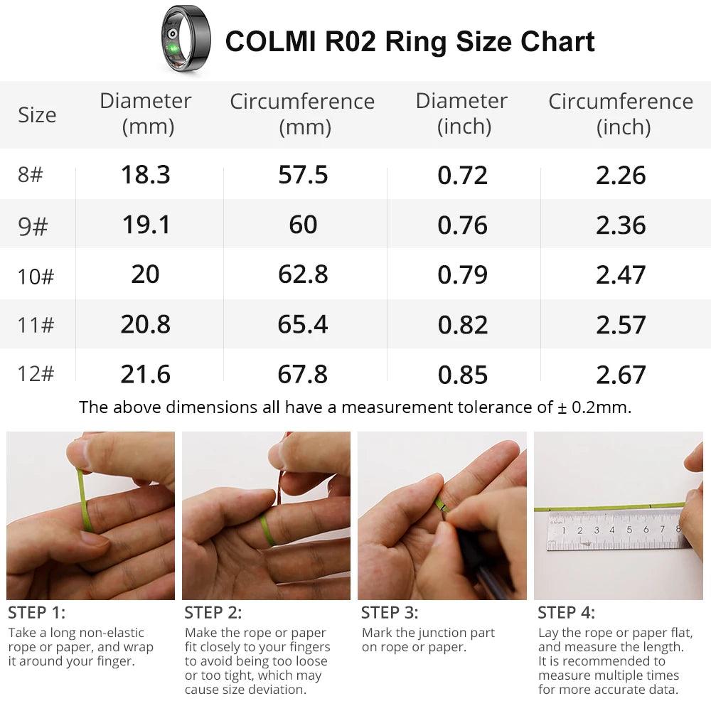 COLMI R02 Smart Ring Titanium Steel Health Monitoring Waterproof