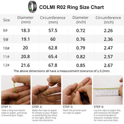 COLMI R02 Smart Ring Titanium Steel Health Monitoring Waterproof