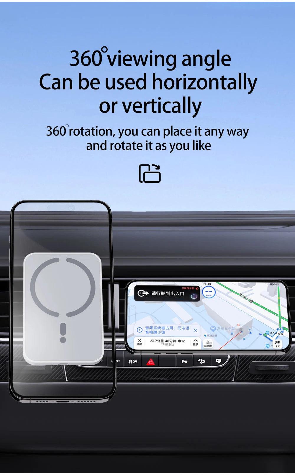 15W Magnetic Car Wireless Charger For Magsafe iPhone 12 13 14 15 Pro Max Fast Charging Air Vent Holder