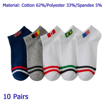 8 Pairs Women / Men Boat Socks Invisible Low Cut Silicone Non-slip Summer No-show Ankle Socks Solid Color Casual Breathable