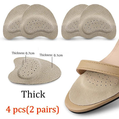 4pcs Sandals Anti-slip Stickers Leather Forefoot Pad Women High Heels Pain Relief Insert Insoles Toe Cushion Foot Care Shoes Pad
