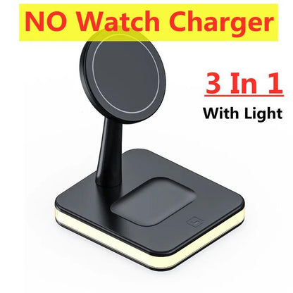 3 In 1 Magnetic Wireless Charger Stand For iPhone 15 14 13 Pro Max