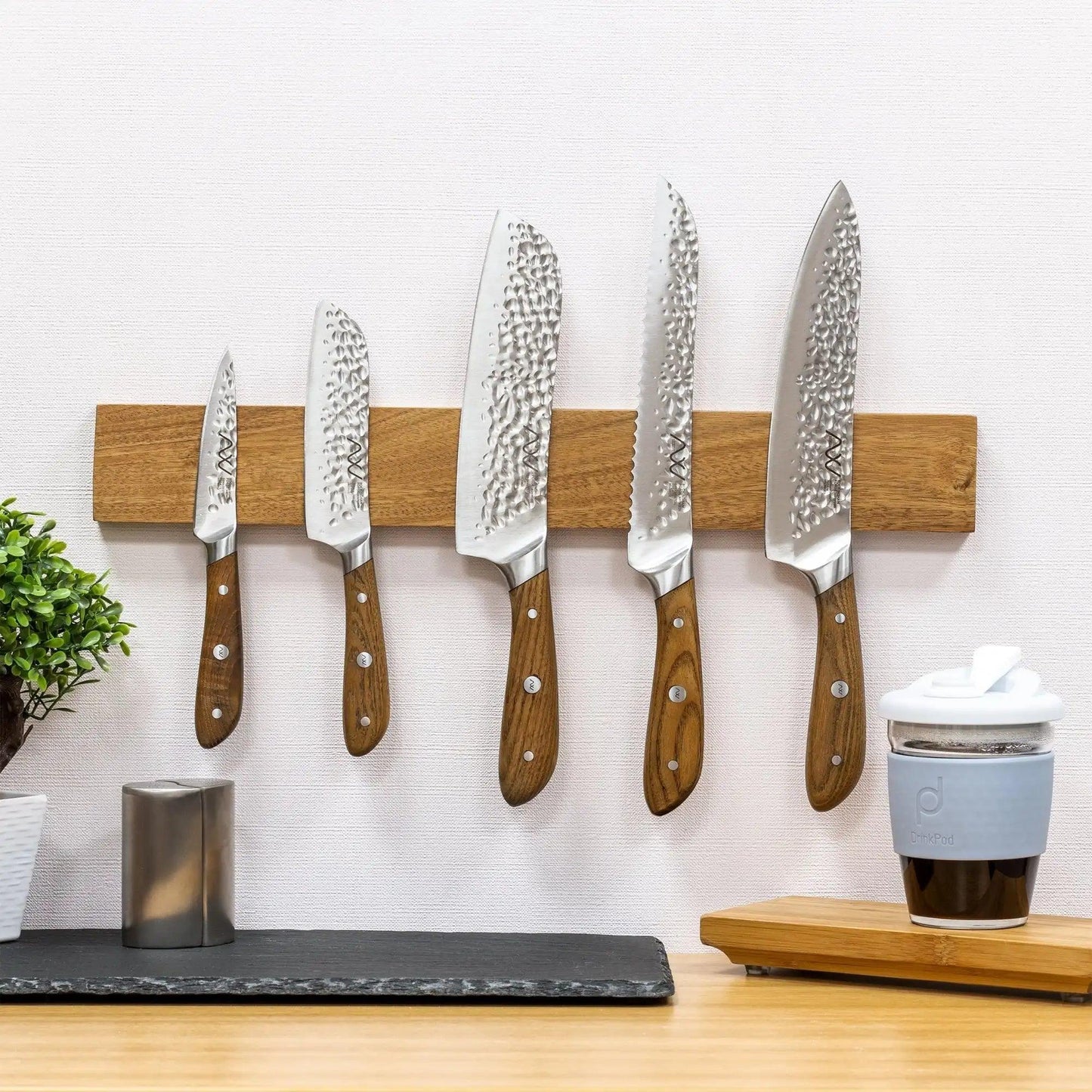 Magnetic Knife Holder for Wall with Extra Strong Magnet 16 Inch Acacia Wood Knife Strip