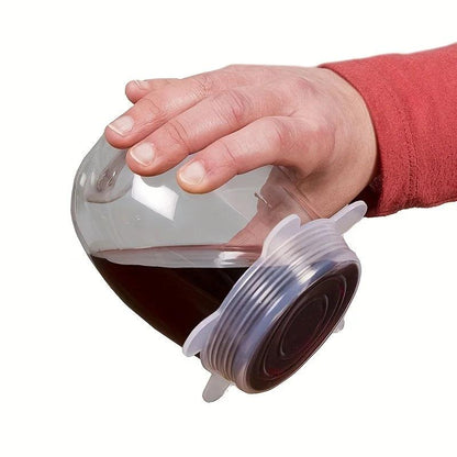 6Pcs Food Grade Silicone Preservation Cover Reusable Airtight Food Universal Dish Stretch Round Lids For Kitchen Accessories - WildlifeStyle