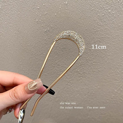 New Pearl Hairpins Korean U-shaped Metal Shell Hair Clip Pins Women Girls Hair Sticks Bun Maker Hair Styling Accessories Gifts