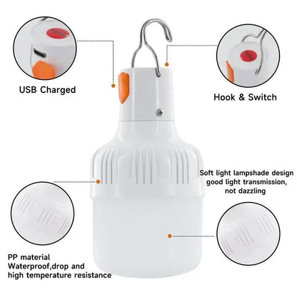 Outdoor USB Rechargeable LED Lamp Bulbs High Brightness Lantern