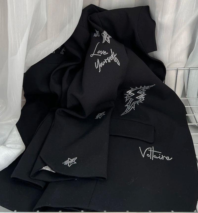 Cross-border e-commerce winnerz's 25 Z&@V Sassy Commuter Structured Simple Atmosphere Heart Pattern Notch Lapel Blazer