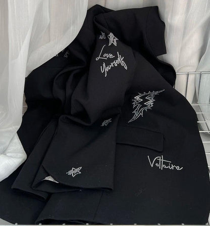 Cross-border e-commerce winnerz's 25 Z&@V Sassy Commuter Structured Simple Atmosphere Heart Pattern Notch Lapel Blazer