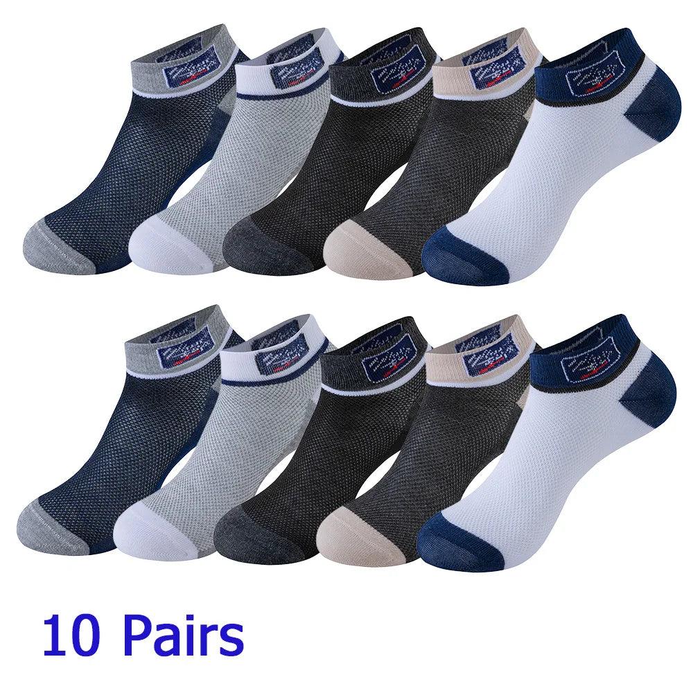 8 Pairs Women / Men Boat Socks Invisible Low Cut Silicone Non-slip Summer No-show Ankle Socks Solid Color Casual Breathable