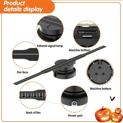 42cm 3D Holographic Fan Wifi Remote Custom DIY Video LOGO