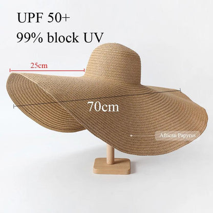 70cm Oversized Wide Brim Sun Hat Large UV Protection Beach