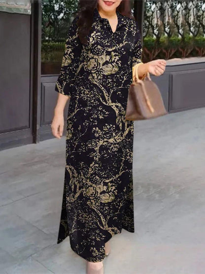 ZANZEA Women 3/4 Sleeve Long Dresses Fall 2024 Fashion