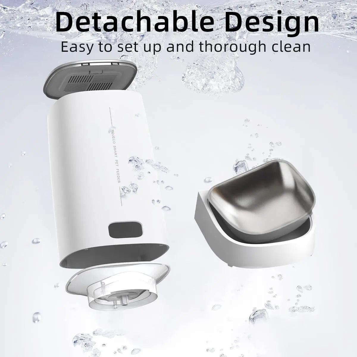 ROJECO Automatic Cat Feeder Pet Smart WiFi Cat Food Kibble Dispenser Remote Control Auto Feeder For Cat Dog Dry Food Accessories - WildlifeStyle