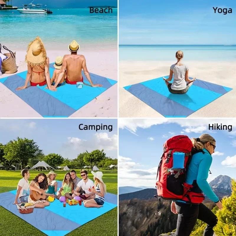 2x2.1m Waterproof Pocket Beach Blanket Portable Outdoor Mat