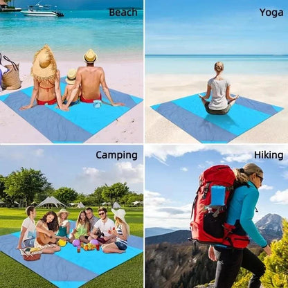2x2.1m Waterproof Pocket Beach Blanket Portable Outdoor Mat