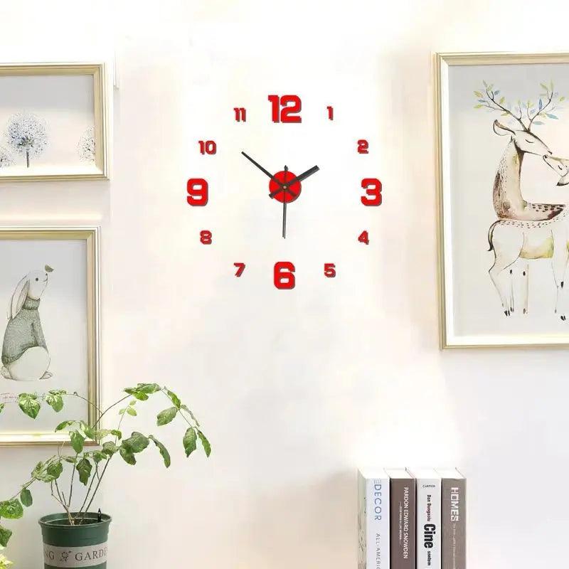 Creative Frameless DIY Wall Clock Decal Home Silent Clock