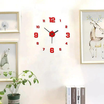 Creative Frameless DIY Wall Clock Decal Home Silent Clock