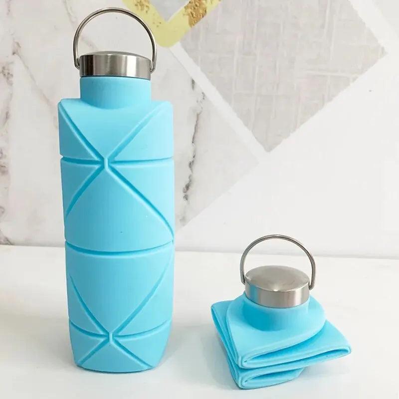 1x 750Ml Collapsible Water Bottle Leakproof Reusable Silicone