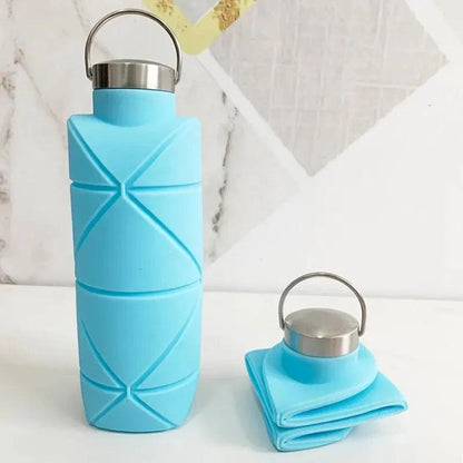 1x 750Ml Collapsible Water Bottle Leakproof Reusable Silicone