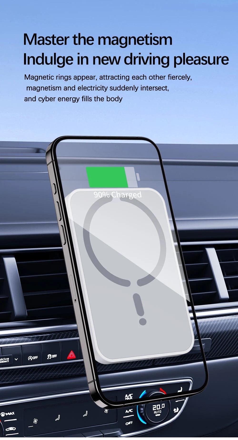 15W Magnetic Car Wireless Charger For Magsafe iPhone 12 13 14 15 Pro Max Fast Charging Air Vent Holder