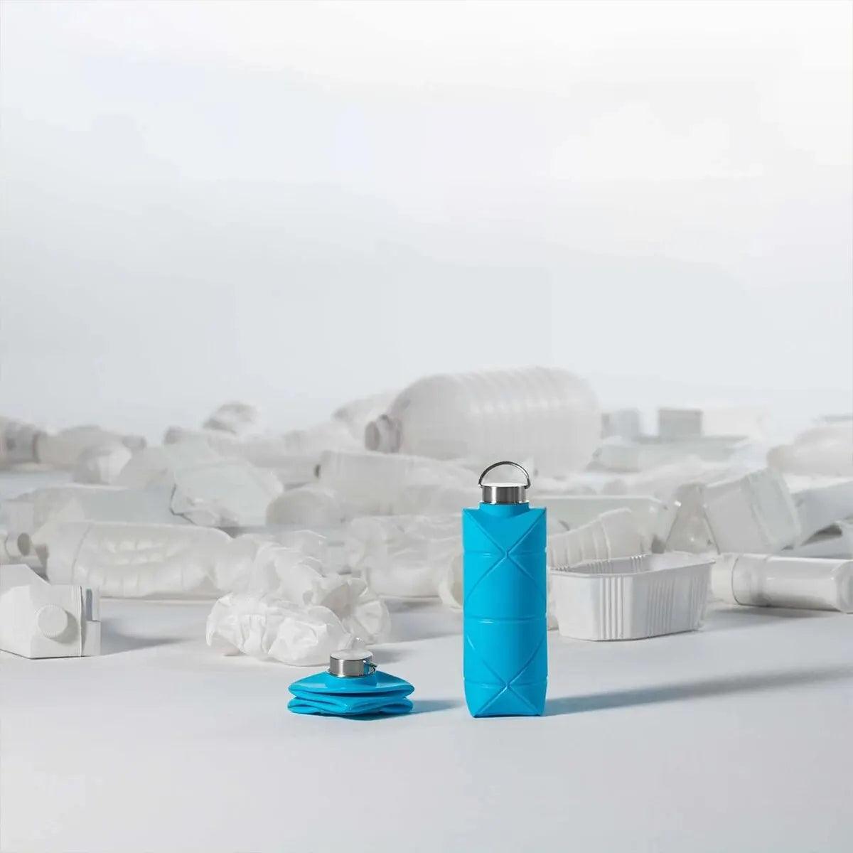 1x 750Ml Collapsible Water Bottle Leakproof Reusable Silicone