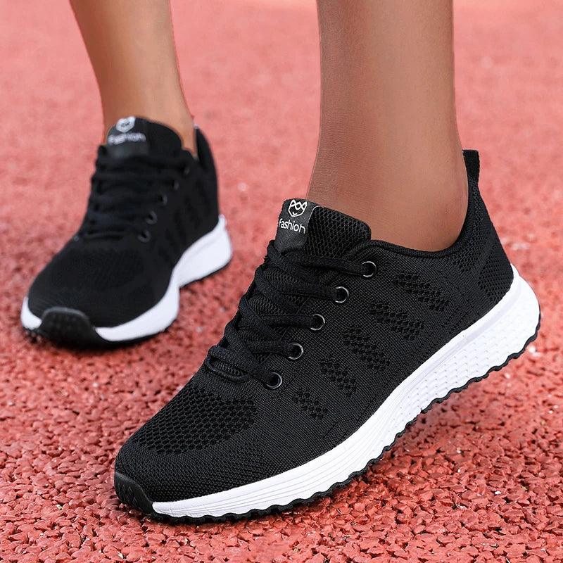 Women's Casual Flats Sports Shoes Mesh Breathable Trainers