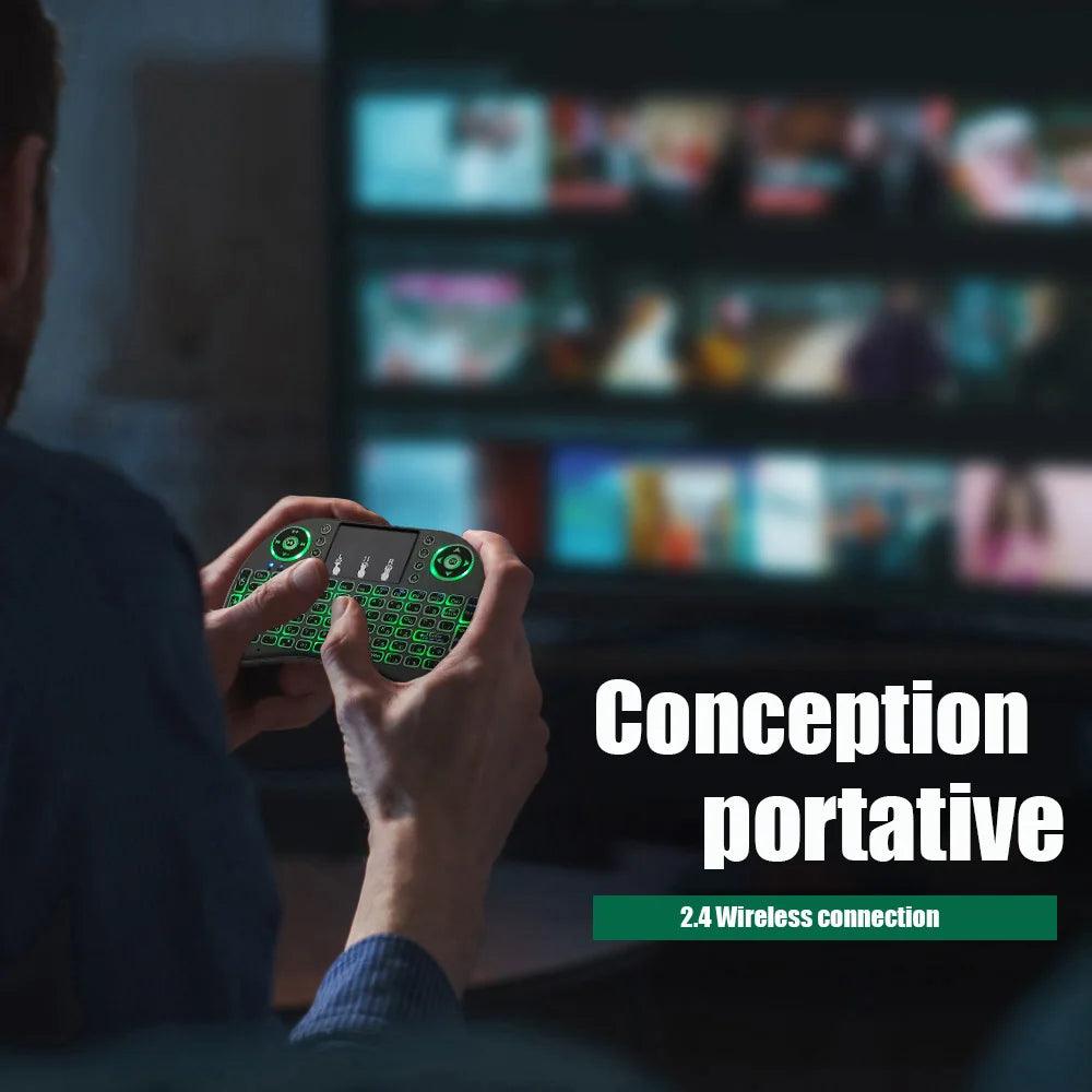 I8 Mini Wireless Keyboard 7 Color Backlit Air Mouse Remote