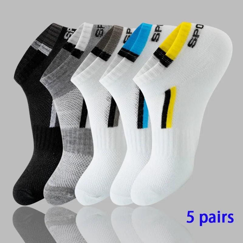 8 Pairs Women / Men Boat Socks Invisible Low Cut Silicone Non-slip Summer No-show Ankle Socks Solid Color Casual Breathable