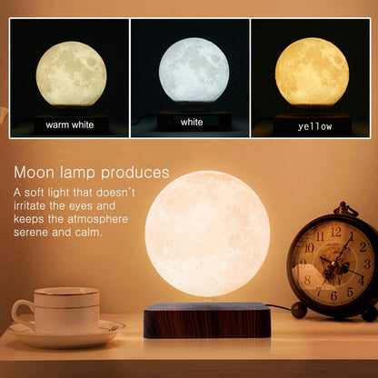 Levitating Moon Magnetic Floating Night Light LED Lamp Design