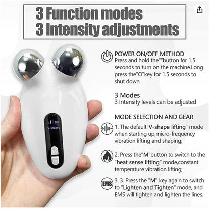 Mini Microcurrent Face Lift Device Roller for Skin Toning